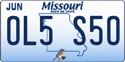 MO license plate OL5S5O
