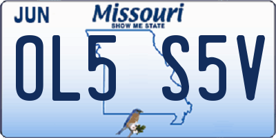 MO license plate OL5S5V