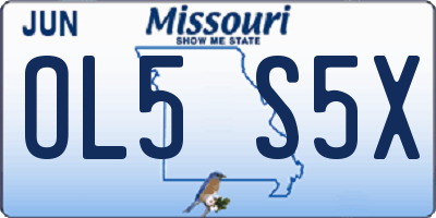 MO license plate OL5S5X