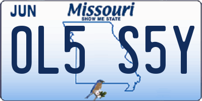 MO license plate OL5S5Y
