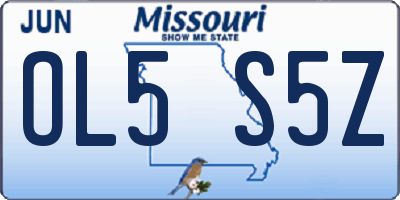 MO license plate OL5S5Z