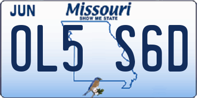 MO license plate OL5S6D