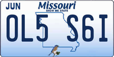 MO license plate OL5S6I