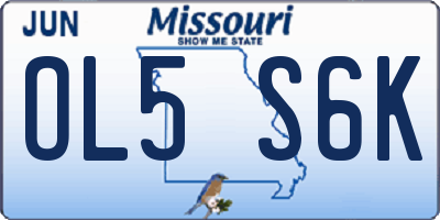 MO license plate OL5S6K