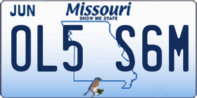 MO license plate OL5S6M