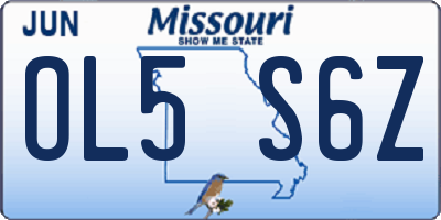 MO license plate OL5S6Z