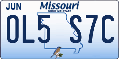 MO license plate OL5S7C