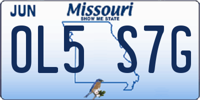 MO license plate OL5S7G