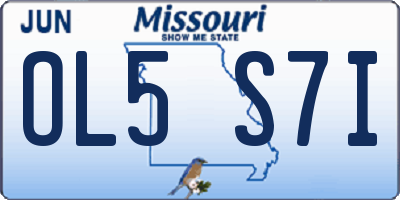 MO license plate OL5S7I