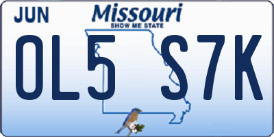 MO license plate OL5S7K