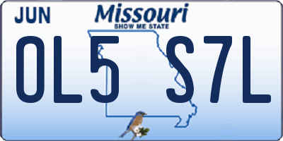 MO license plate OL5S7L