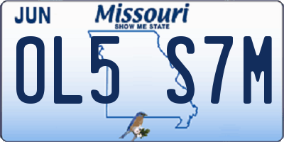 MO license plate OL5S7M