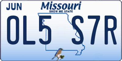MO license plate OL5S7R