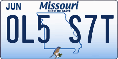 MO license plate OL5S7T