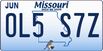 MO license plate OL5S7Z