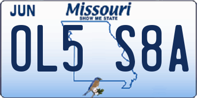 MO license plate OL5S8A