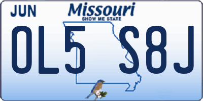 MO license plate OL5S8J