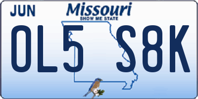 MO license plate OL5S8K