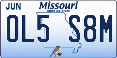 MO license plate OL5S8M