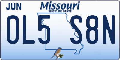 MO license plate OL5S8N