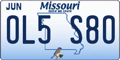 MO license plate OL5S8O