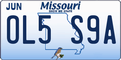MO license plate OL5S9A