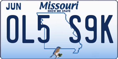 MO license plate OL5S9K