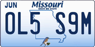 MO license plate OL5S9M