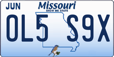 MO license plate OL5S9X