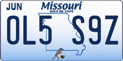 MO license plate OL5S9Z