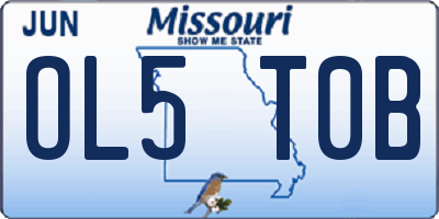 MO license plate OL5T0B