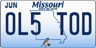 MO license plate OL5T0D