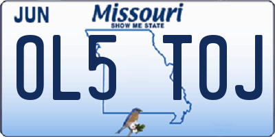 MO license plate OL5T0J
