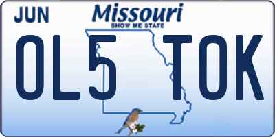MO license plate OL5T0K