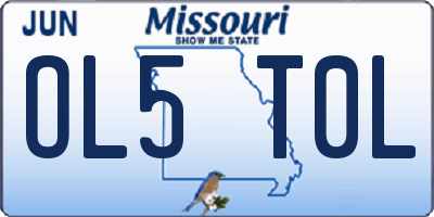 MO license plate OL5T0L