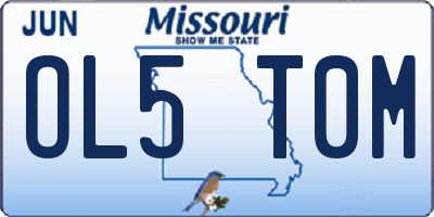 MO license plate OL5T0M