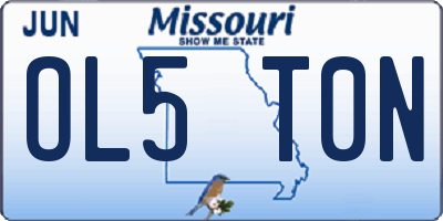 MO license plate OL5T0N