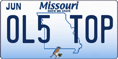 MO license plate OL5T0P