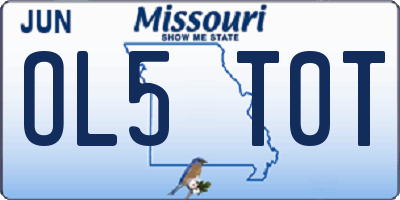 MO license plate OL5T0T