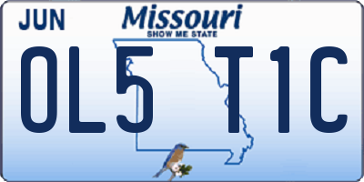 MO license plate OL5T1C