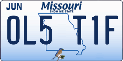 MO license plate OL5T1F