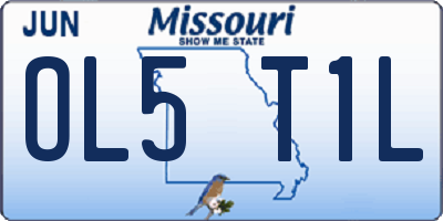 MO license plate OL5T1L