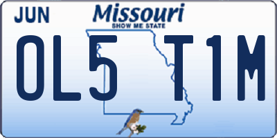 MO license plate OL5T1M