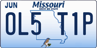 MO license plate OL5T1P