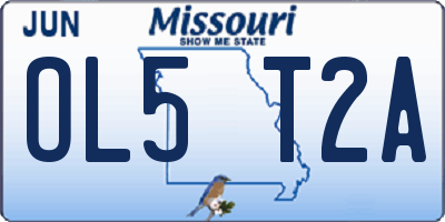 MO license plate OL5T2A