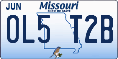 MO license plate OL5T2B