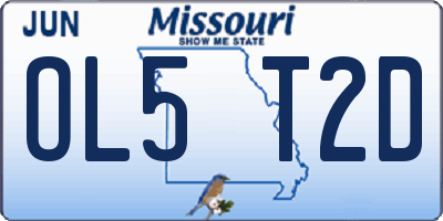MO license plate OL5T2D