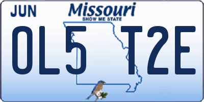 MO license plate OL5T2E