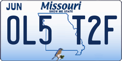 MO license plate OL5T2F
