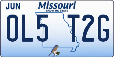 MO license plate OL5T2G